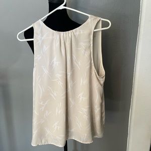Cream color short sleeve business casual blouse